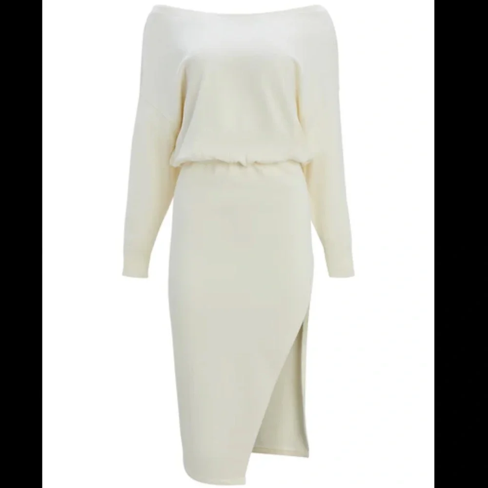SER.O.YA Francie Cream midi Dress Long Sleeve Knit Size Small